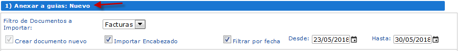Sección Anexar a guías